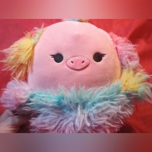 Squishmallow Kellytoy 8" Inch Elda the Ostrich Emu Fuzzy Bird Plush NWOT Rainbow